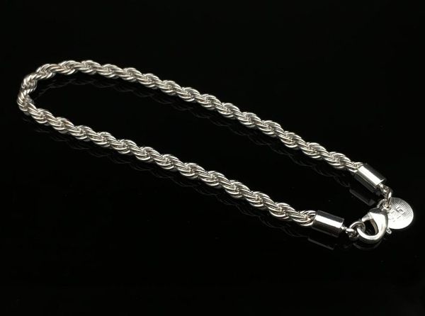 

link, chain trendy jewelry selling twisted rope 4mm bracelet, Black