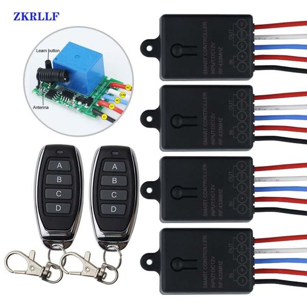 

433mhz dc 12v 1ch universal smart home wireless rf remote control switch relay receiver module and 433 mhz light transmitter diy controlers