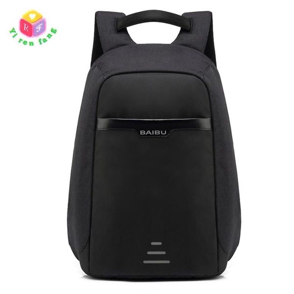 

backpack school men male usb charge 15.6 inch lapbackpacks waterproof fashion casual business bag travel
