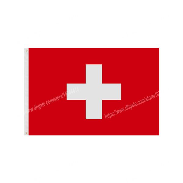 Zwitserland vlaggen nationale polyester banner vliegen 90 x 150 cm 3 * 5ft vlag over de hele wereld wereldwijd buiten kan worden aangepast