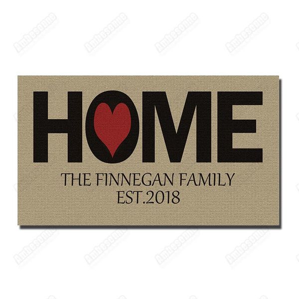 

welcome doormat entrance door funny print on demand homme the finnegan family est.2021 rubber carpet in hallway front door mat