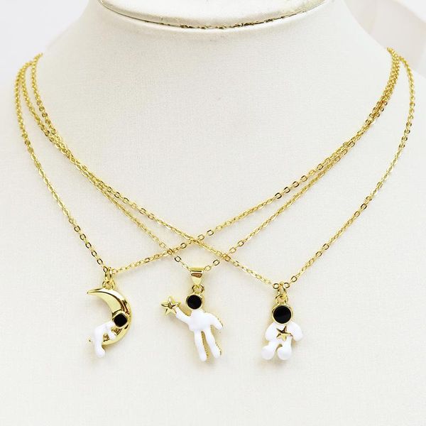 

pendant necklaces 6 pcs mix shape astronaut necklace fashion jewelry chain, Silver