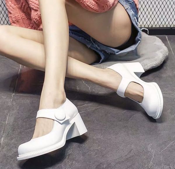 

mary jane high heeled women's sho mona same style college small big price