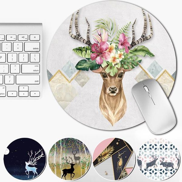 

mouse pads & wrist rests leather waterproof anti-slip computer gaming mousepad pad rug for pc lapnotebook gamer desk round shape