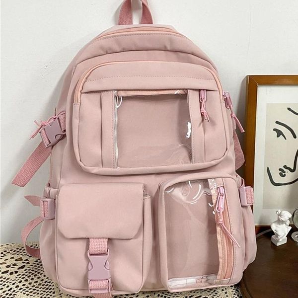 

school bags kawaii backpack with cute pendant nylon students schoolbag shoulder tote bag casual daypack college travel book