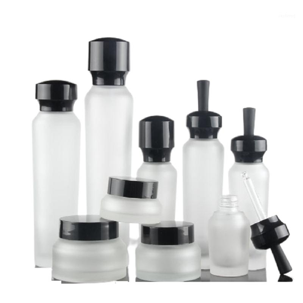 

storage bottles & jars 120ml 100ml 50ml 30ml 20ml frost glass lotion pump toner packing bottle essential oil vials 50g 30g 20g empty cream j