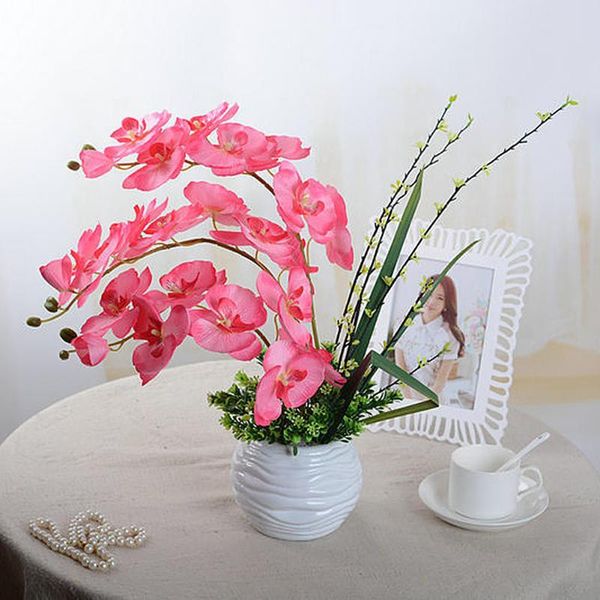 

fashion diy living room art decoration artificial butterfly orchid silk flower bouquet wedding decorative flowers & wreaths