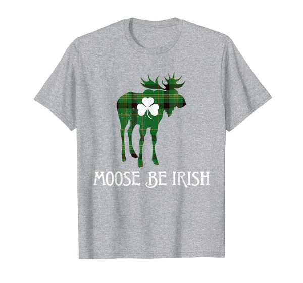 

moose be irish funny st. patrick's day shamrock t-shirt, White;black