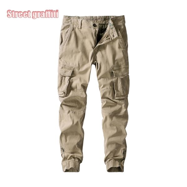 Pantaloni cargo da uomo Pantaloni militari in cotone primaverile di marca Moda casual Abbigliamento di grandi dimensioni Tattiche Sportive 210715