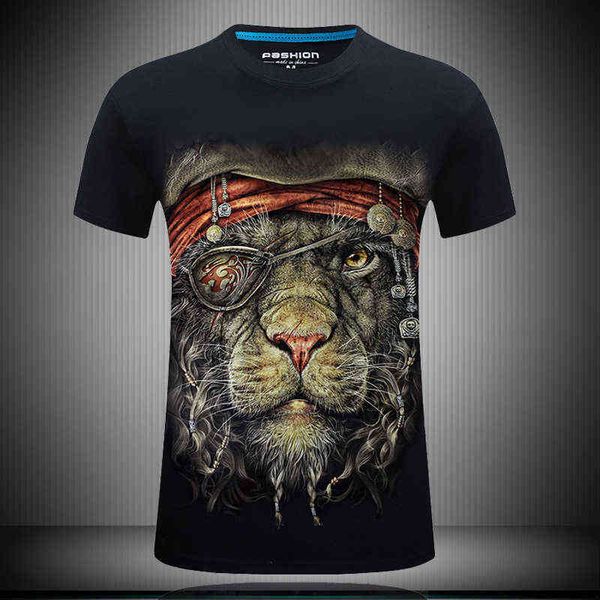 

men's t-shirts summer leopard 3d short sleeve large print, White;black