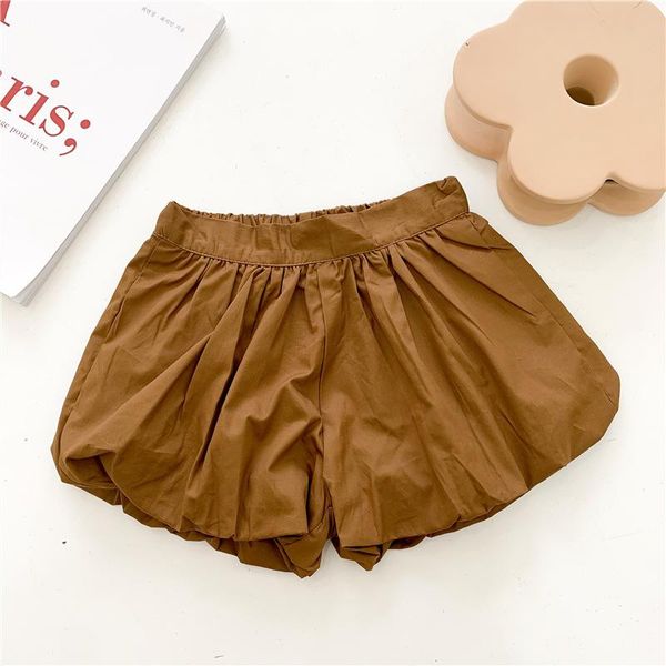 

summer korean style baby girls puff bud shorts pure color kids lantern, Black