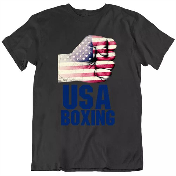 

boxing tees usa boxing fighter sport glove flag gift men's t-shirt new, White;black