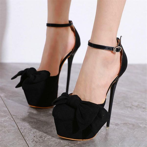 

elegant sandals women silk buckle pumps super thick high heels 12cm women's banquet waterproof platform open toe, Black