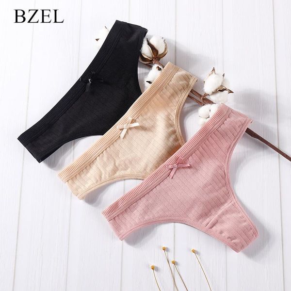 

women's panties bzel women striped cotton female underwear low waist thongs cozy g-strings comfortable breathable lingerie, Black;pink