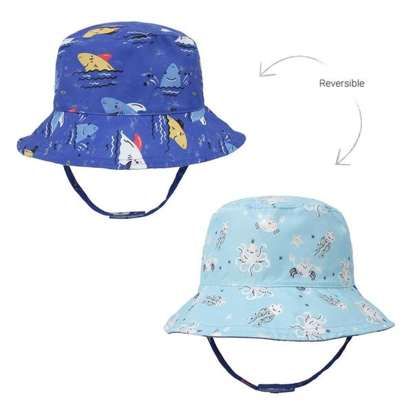 

hair accessories summer cotton bucket kids hat double sided cartoon boy girl outdoor child baby bob fisherman travel fishing cap 0-5 years, Slivery;white