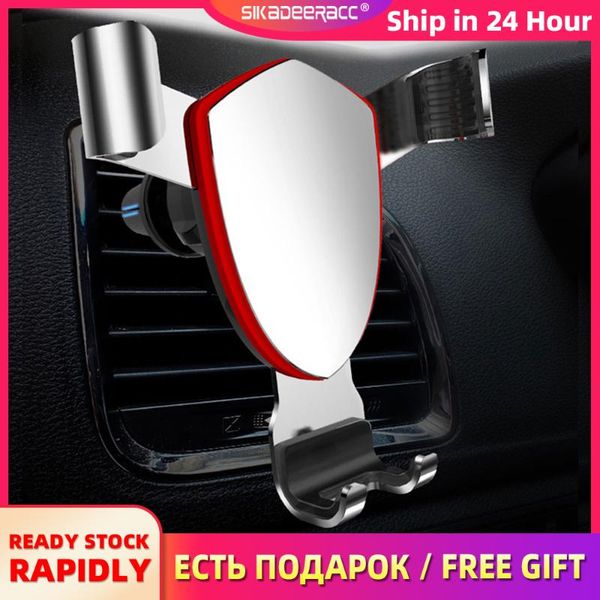 

cell phone mounts & holders car holder stand aluminium alloy air vent sucker universal for huawei p30 p40 pro gravity anti fall stab