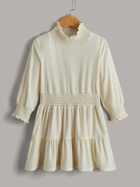 

toddler girls shirred flounce sleeve ruffle hem dress she01, Red;yellow