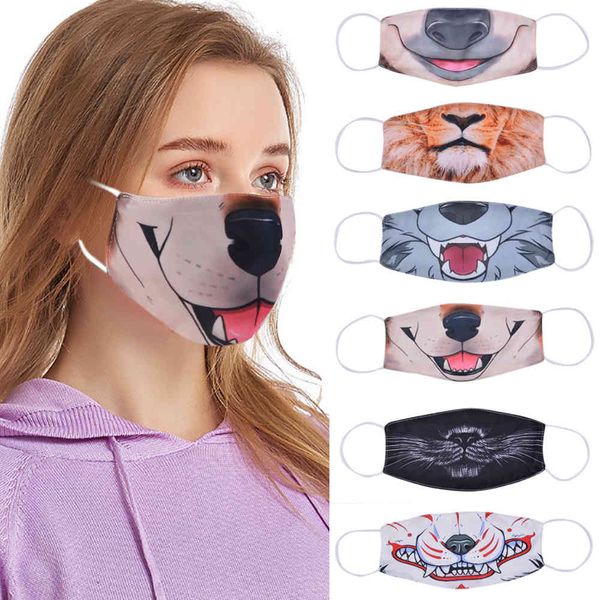 

men's selling and women's universal animal printed mask washable breathable reusable