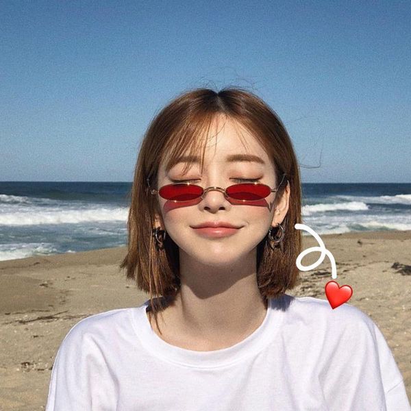 

sunglasses 2021 retro fashion cat eye men's ladies metal glasses brand mini frame unisex, White;black