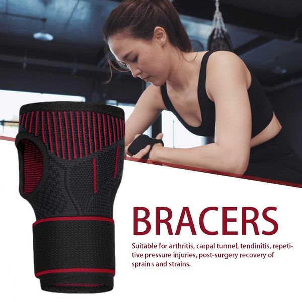 

sports wristbands bandage compression wrist sleeve basketball volleyball fitness weightlifting protective gear universal support, Black;red