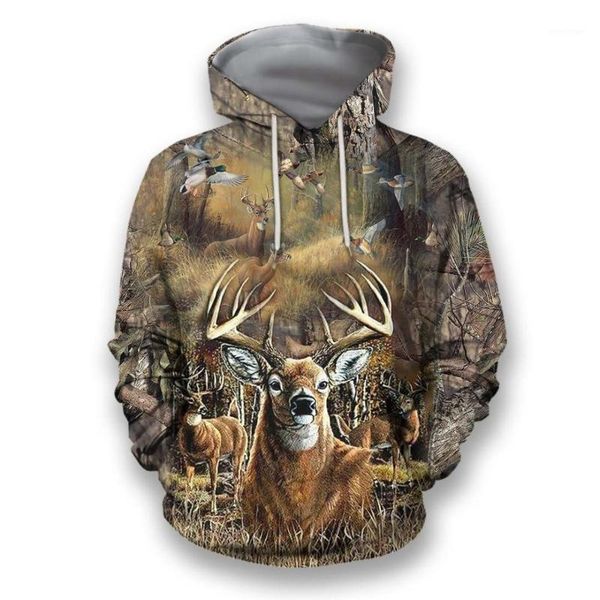 

men's hoodies & sweatshirts men streetwear hooded shirts couples deer hunting 3d printed sweatshirt women animal hoody pullover clothe, Black