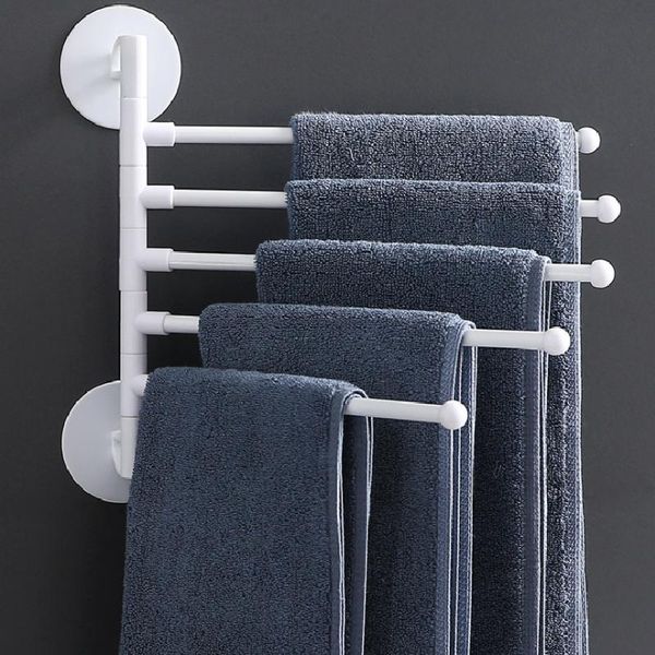

bath accessory set multi-bar towel rack wall mounted rotating punch-180 degree bathroom hanger holder stand multifunctional tools
