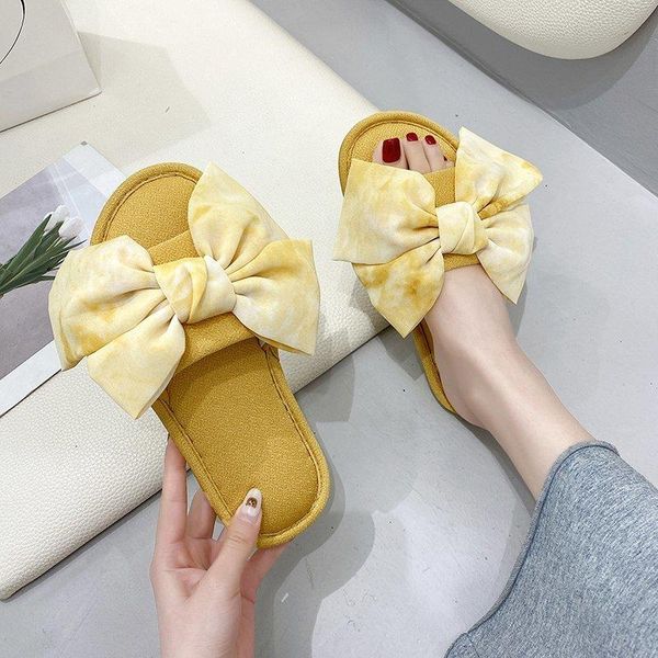 

slippers low women summer butterfly-knot luxury slides room shoes designer massage flat pu fashion cotton fabric, Black