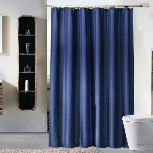 Tende da doccia 37 Tenda in tinta unita Blu scuro Bagno impermeabile per vasca da bagno Copertura extra large Largo 12 pezzi Ganci