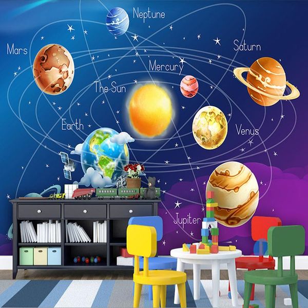 

wallpapers custom wallpaper 3d wall cloth hand-painted starry sky cartoon paper for kids room bedroom living decor large mural