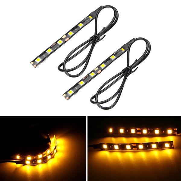 12 V Par 6 LED 5050 Strip de Motocicleta Sinal Indicador de sinal Blinker Light Âmbar