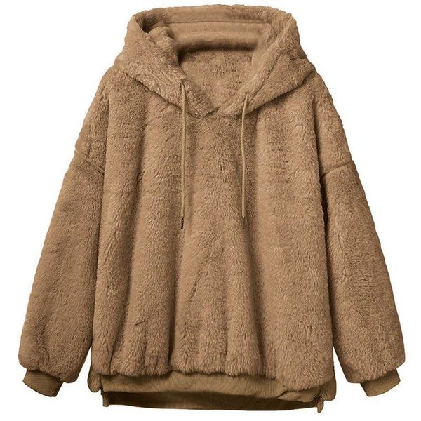 

women's hoodies & sweatshirts fashion hooded hoodie 2021 autumn winter double-faced fleece casual coat long-sleeved sweatshirt women, Black