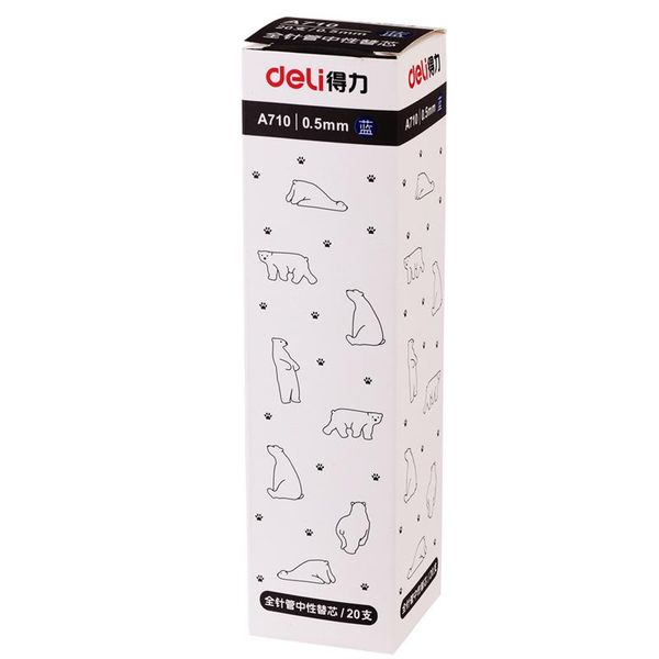 

refills 1pcs deli a710 full needle black 0.5mm middle school official whitening pen universal, Black;red