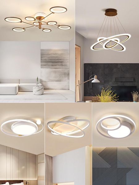 

ceiling lights whole house intelligent lighting package combination living room lamp simple modern atmospheric chandelier nordic