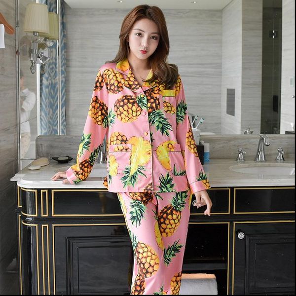 

printing pajama set rayon long womens sleepwears section fashion pajamas, Black;red