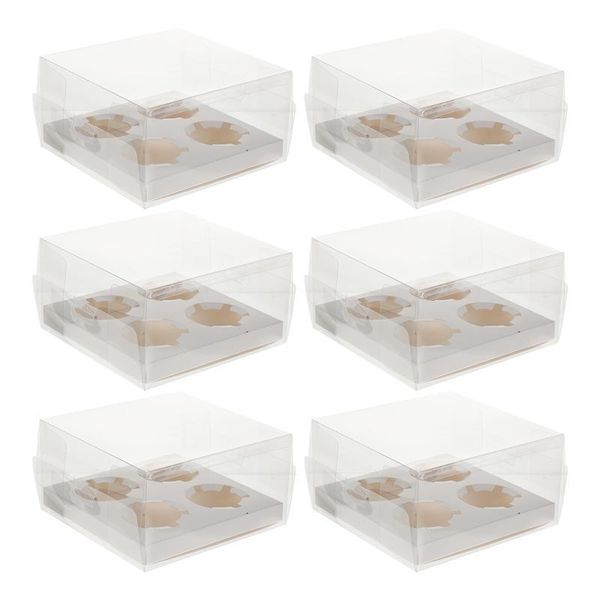 

gift wrap 6/10pcs transparent dessert cake boxes portable packaging organizers disposable plastic packing box