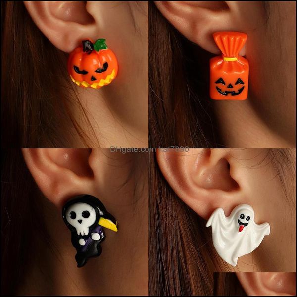 

& chandelier funny halloween earrings dangle ghost face pumpkin grim reaper festival earring personality party jewelry drop delivery 2021 av, Silver