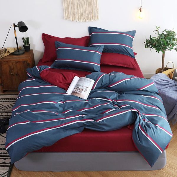 

bedding sets soft comfortable duvet cover set twin full  king size (duvet + bed flat sheet pillow case) ab side