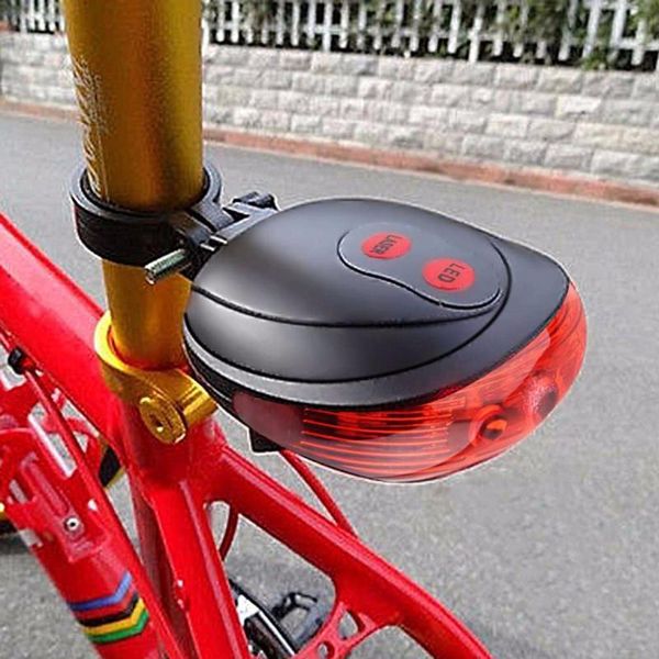 

super deal 5 led 2 laser bike light 7 flash mode cycling safety bicycle rear lamp waterproof tail warning flashing flashlights torches