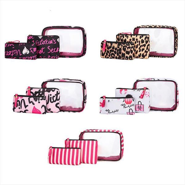 

3pcs travel transparent storage cosmetic bag pouch makeup toiletry for women waterproof zipper large capacity multifunction