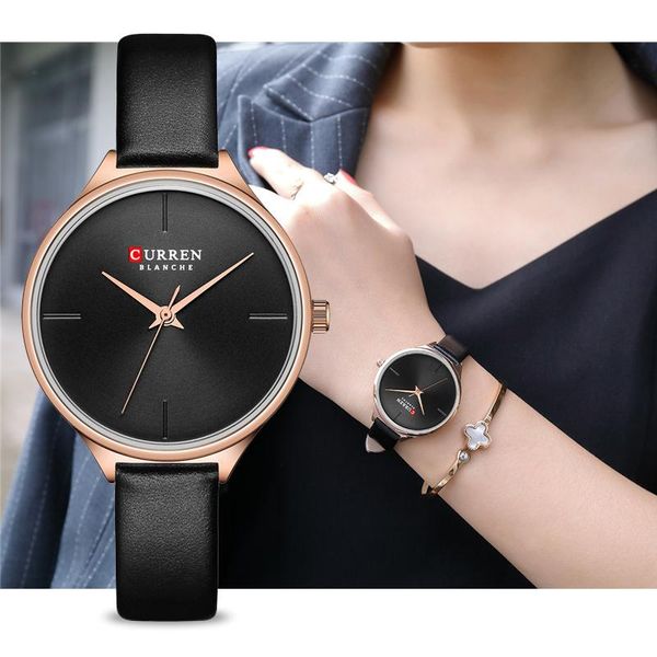 

wristwatches curren watch women fashion simple quartz watches ladies leather waterproof wristwatch girl clock montre femme, Slivery;brown