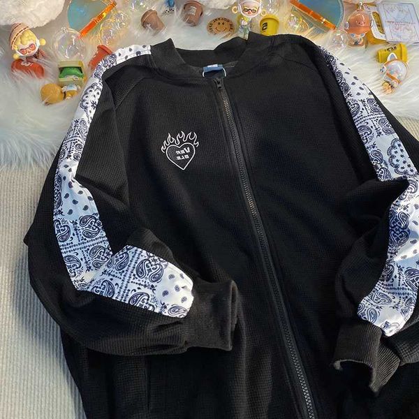 

women's hoodies & sweatshirts couple's jacket autumn women long sleeve sweatshirt hoodis zipper fashion harajuku black coat hoodie