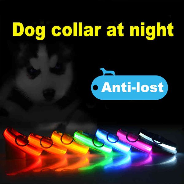 

led dog collar with usb charging anti-lost colorful lights collars for puppy kitten dogs collars leads led supplies pet products