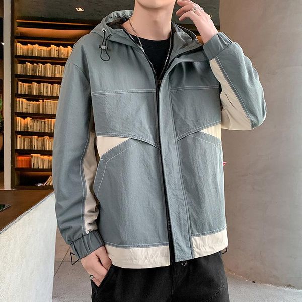 

men's jackets autumn jacket 2021 korean version of the trend long-sleeved hooded spring casual, Black;brown