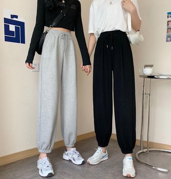 

women's pants & capris 2262 korean version of high-waisted trousers, all-match thin harem casual women, Black;white