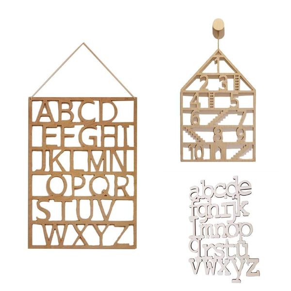 

decorative objects & figurines nordic nursery decor baby kids room children girl boy board home letter hollow wooden decoration