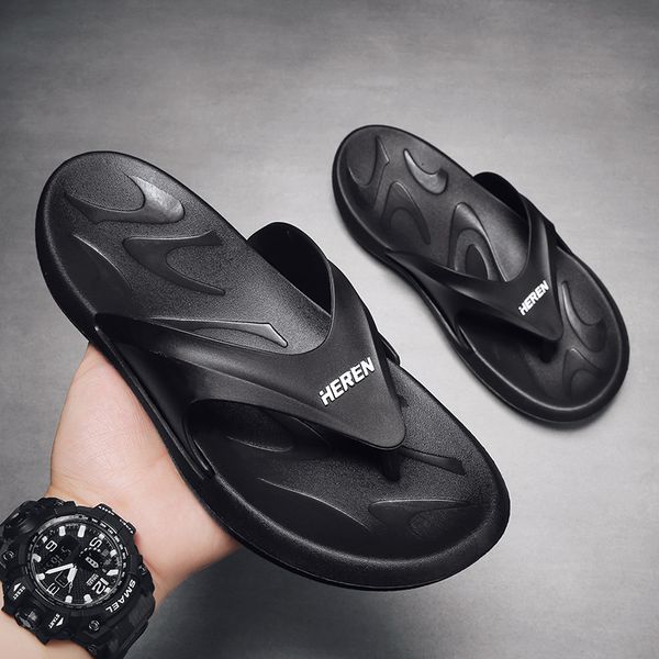

flip flop summer trend slippers antiskid, deodorant and wear resistant men's sandals with soft bottom, Black