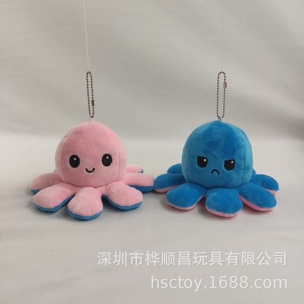

cartoon doll pendant flip plush doll key chain double-sided reversible ocs bag jewelry
