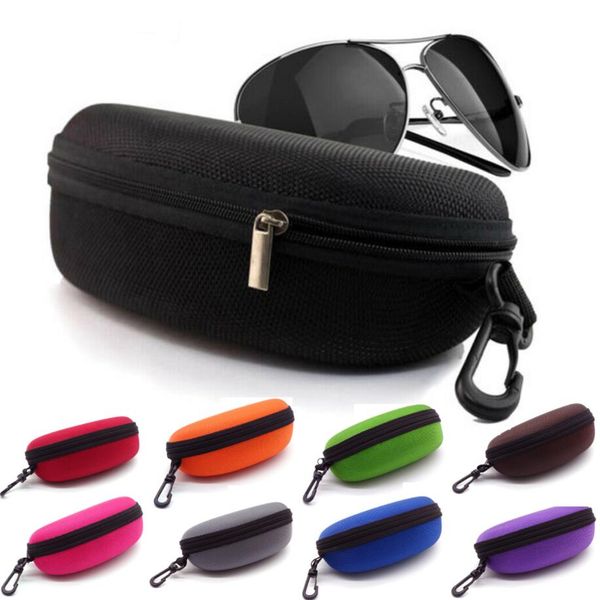 

portable carabiner eva eye glasses sunglasses hard case zipper eyeglasses protector boxs bags holder eyewear accessories 12 colors