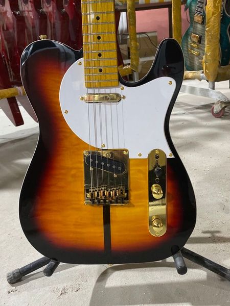 

tuff dog electric guitar vintage sunburst color gold hardware maple fingerboard