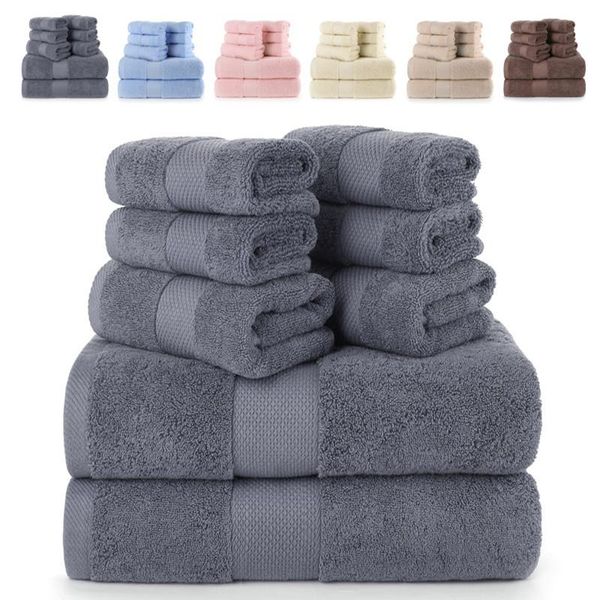 

towel shower 8pcs, 2 bath towels 4 hand washcloths super soft n absorbent 100% cotton for bathroom
